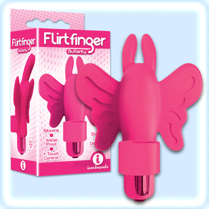 Flirt Finger Silicone Butterfly Vibe PINK #IC2670