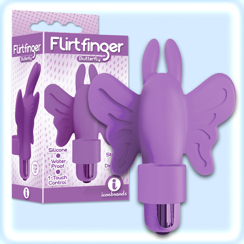 Flirt Finger Silicone Butterfly Vibe PURPLE #IC2671